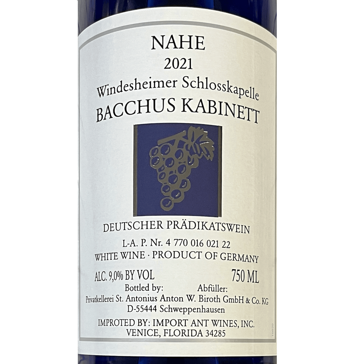 2021 S Nahe Antonius Bacchus Kabinett Riesling