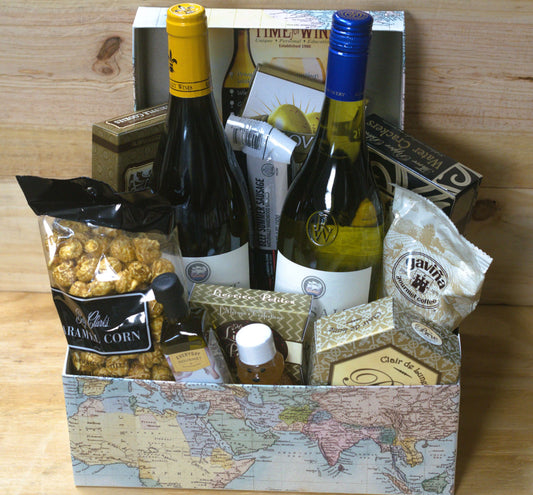 2-Bottle Wine Gift Basket – Gourmet Gift Box