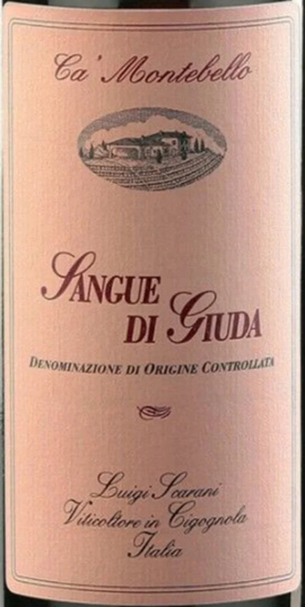 2024 Ca Montebello di Luigi Scarani, Sangue di Giuda dell'Oltrepo Pavese "Frizzante"